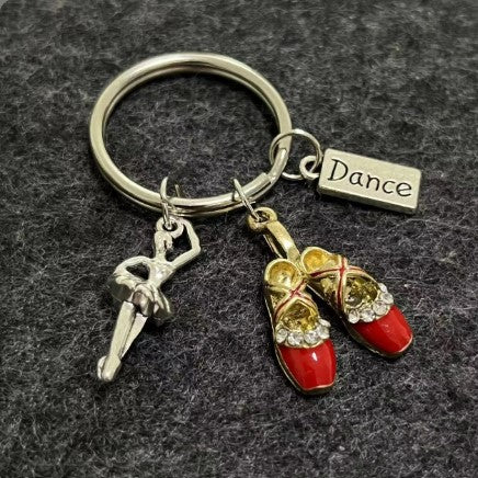 Keyring Ballet Dancer and Red Ballet Shoes