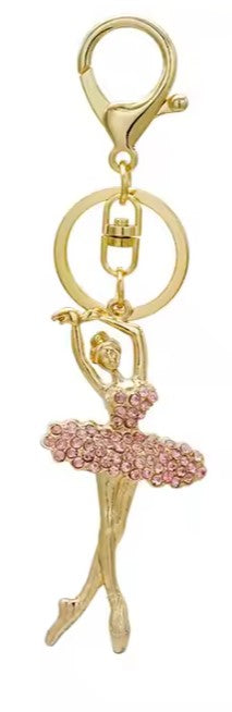 Keyring Ballet Dancer with Pink Dress And Jewels