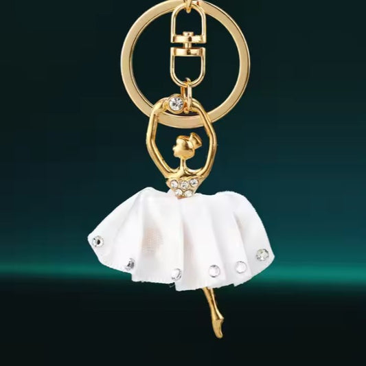 Keyring White Ballet Dancer