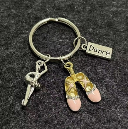 Ballet Key Rings Keyring Ballet Dancer and Dark Pink Ballet Shoes – Ballet Bling