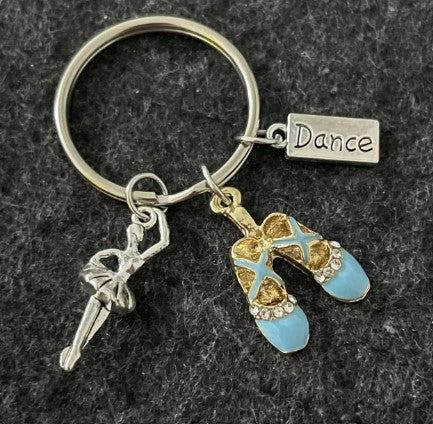 Ballet Key Rings Keyring Ballet Dancer and Blue Ballet Shoes – Ballet Bling